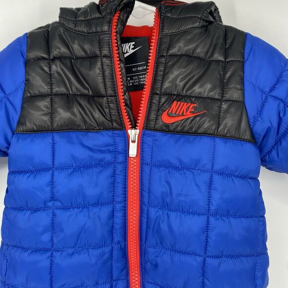 Nike Newborn Baby Bunting Colorblock Puffer Size 0-6 Months - Picture 4 of 11